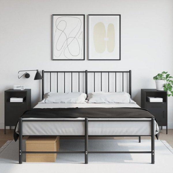 Szafki nocne, 2 szt., czarne, 36x39x68 cm, stal