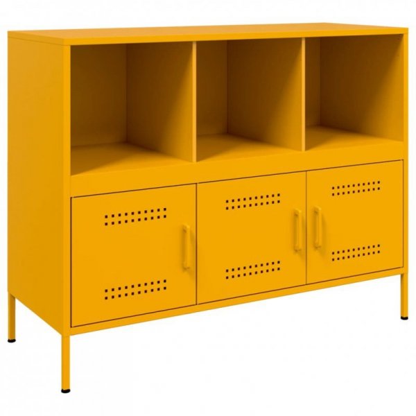 Szafka, musztardowa, 100,5x39x79 cm, stal