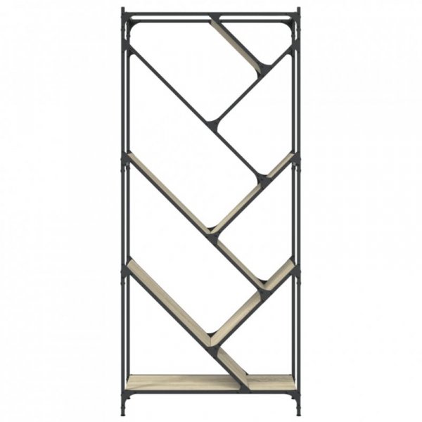Regał, dąb sonoma 79x30x180 cm, materiał drewnopochodny i metal