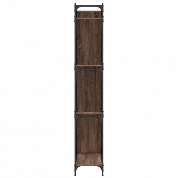 Regał, brązowy dąb 79x30x180 cm materiał drewnopochodny i metal
