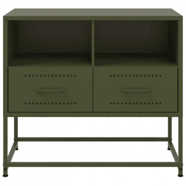 Szafka pod telewizor, oliwkowa, 68x39x60,5 cm, stalowa
