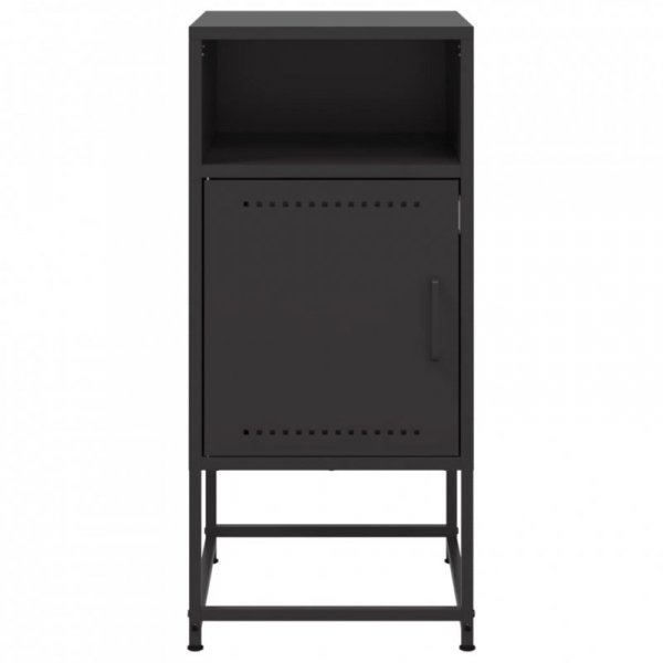 Szafki nocne, 2 szt., czarne, 36x39x78 cm, stal