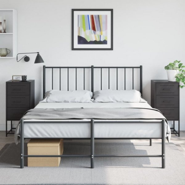 Szafki nocne, 2 szt., czarne, 36x39x78 cm, stal