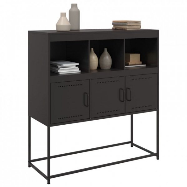 Szafka, czarna, 100,5x39x107 cm, stal