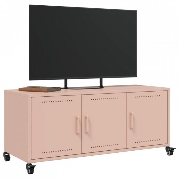 Szafka RTV, różowa, 100,5x39x43,5 cm, stal
