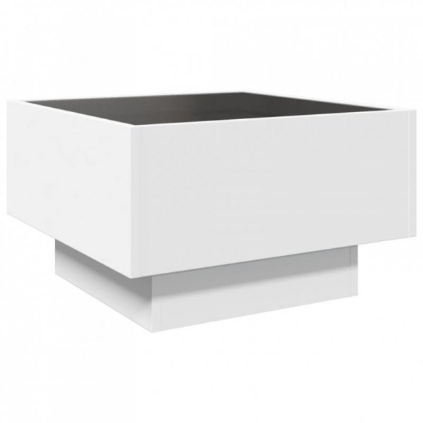 Stolik kawowy z LED, biały, 50x50x30cm, materiał drewnopochodny