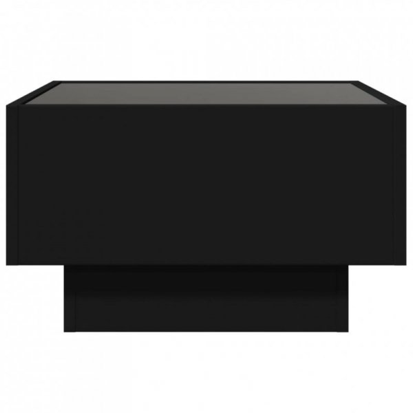 Stolik kawowy z LED, czarny 50x50x30cm, materiał drewnopochodny