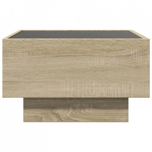 Stolik kawowy z LED, dąb sonoma, 50x50x30 cm