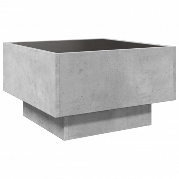 Stolik kawowy z LED, szarość betonu, 50x50x30 cm