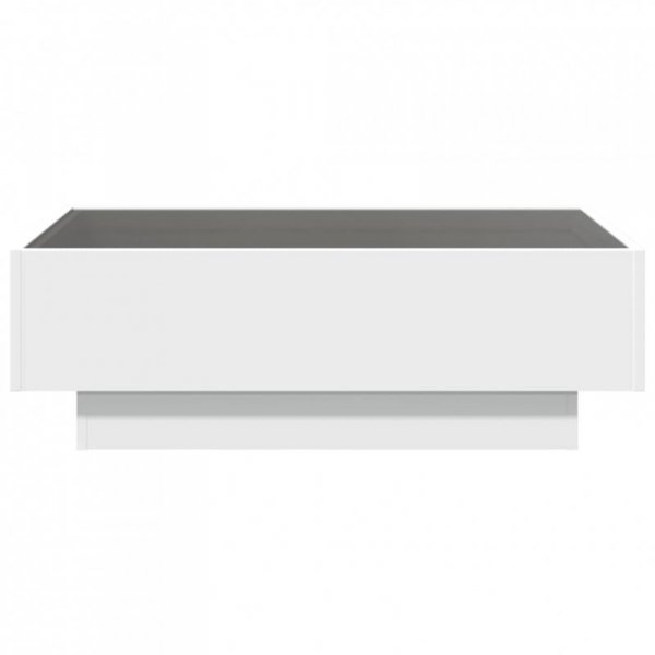 Stolik kawowy z LED, biały, 90x50x30cm, materiał drewnopochodny