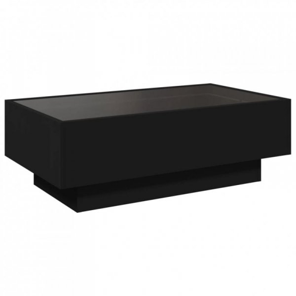 Stolik kawowy z LED, czarny, 90x50x30 cm
