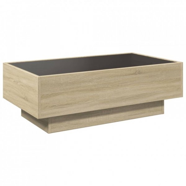 Stolik kawowy z LED, dąb sonoma, 90x50x30 cm