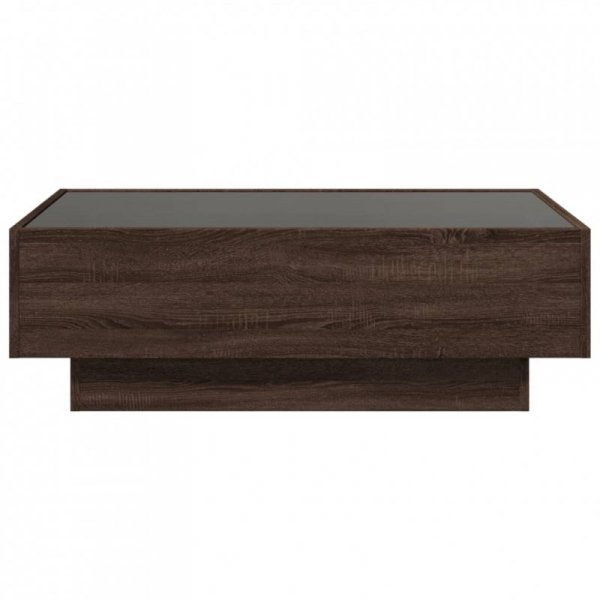 Stolik kawowy z LED, brązowy dąb, 90x50x30 cm