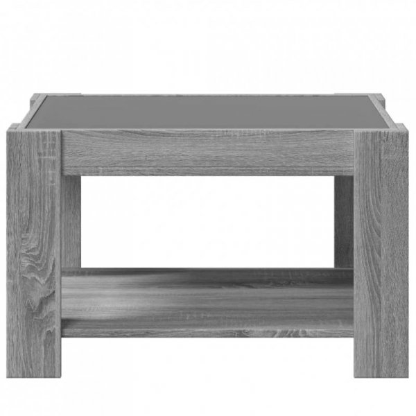 Stolik kawowy z LED, szary dąb sonoma, 73x53x45 cm