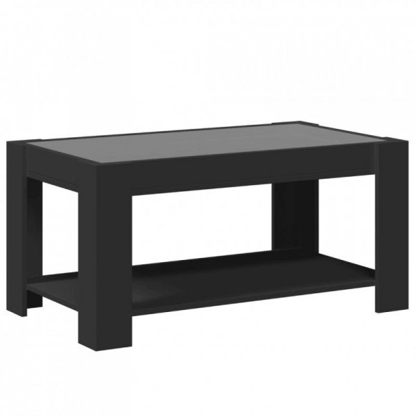 Stolik kawowy z LED czarny 93x53x45 cm, materiał drewnopochodny