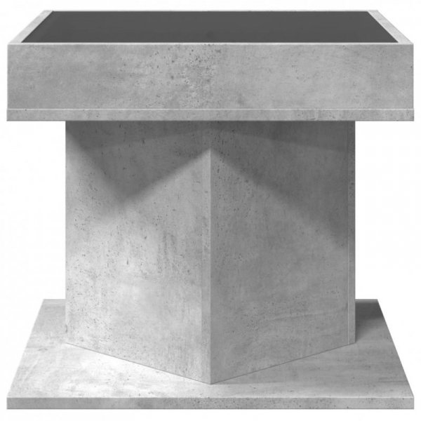 Stolik kawowy z LED, szarość betonu, 50x50x45 cm