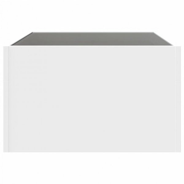 Stolik kawowy z LED Infinity, biały, 70x50x30 cm