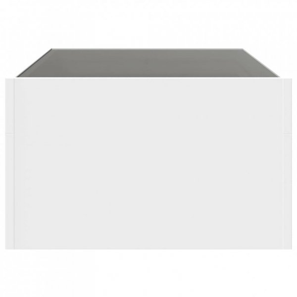 Stolik kawowy z LED Infinity, biały, 90x50x30 cm