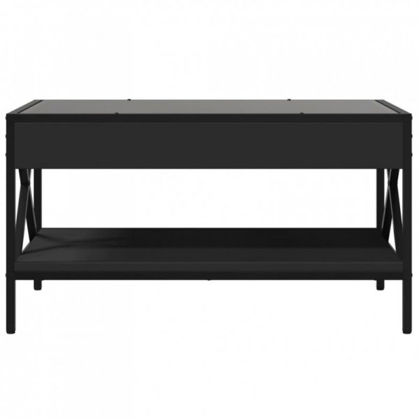 Stolik kawowy z LED Infinity, czarny, 70x50x38 cm