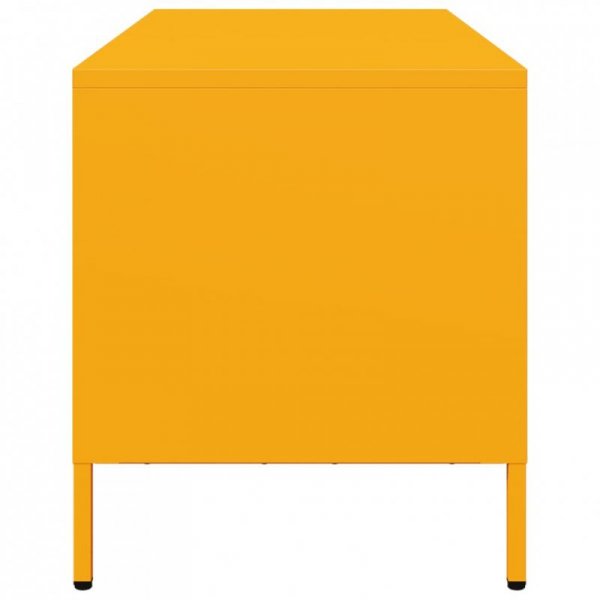 Szafka RTV, żółta, 101,5x39x43,5 cm, stal walcowana na zimno