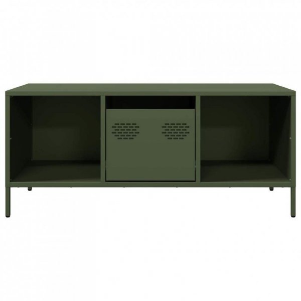 Stolik kawowy, oliwkowy, 101,5x50x43,5 cm, stal