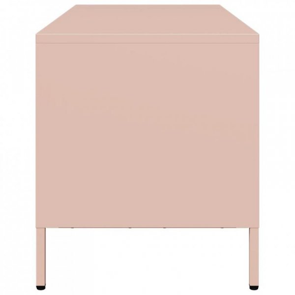 Szafka RTV, różowa, 101,5x39x43,5 cm, stal walcowana na zimno