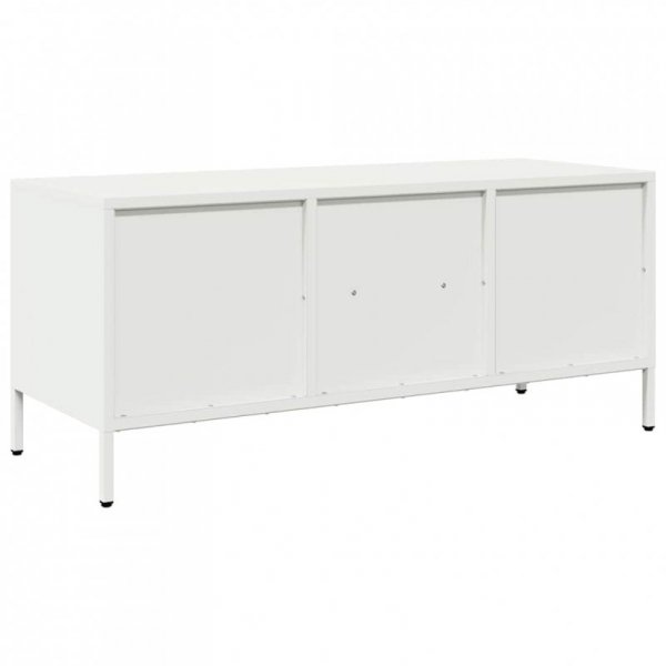 Szafka RTV, biała, 101,5x39x43,5 cm, stal walcowana na zimno