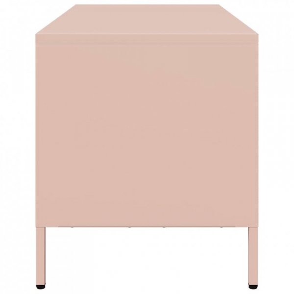 Szafka RTV, różowa, 68x39x43,5 cm, stal walcowana na zimno