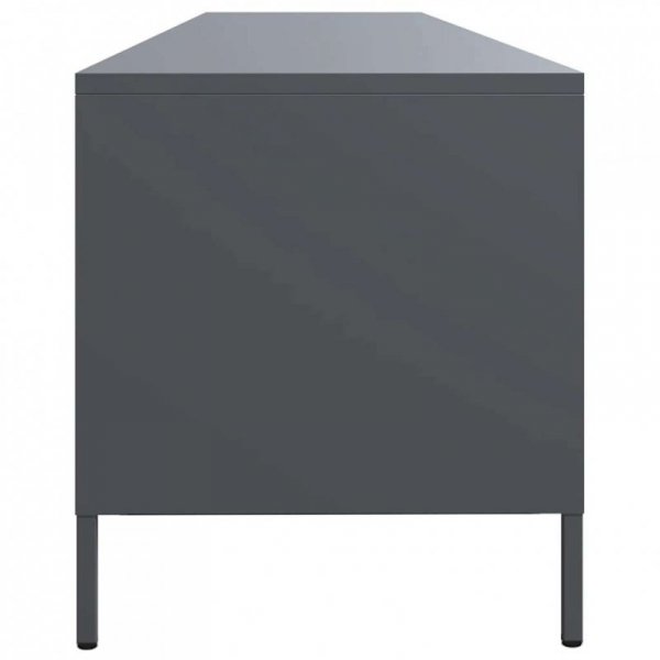 Szafka RTV, czarna, 202x39x43,5 cm, stal walcowana na zimno