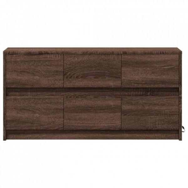 Szafka pod TV z LED, brązowy dąb, 100x34x50 cm
