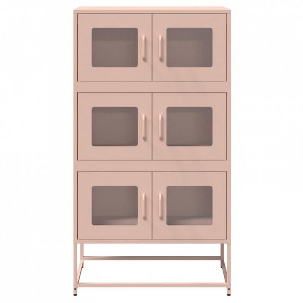 Komoda wysoka różowa 68x39x123 cm stalowa