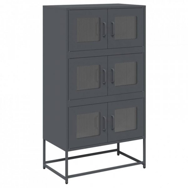 Komoda wysoka Antracyt 68x39x123 cm Stal