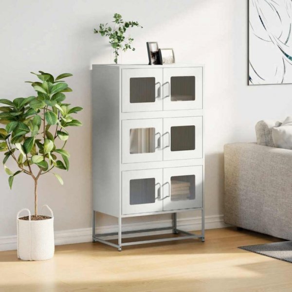 Komoda biała 68x39x123 cm stal