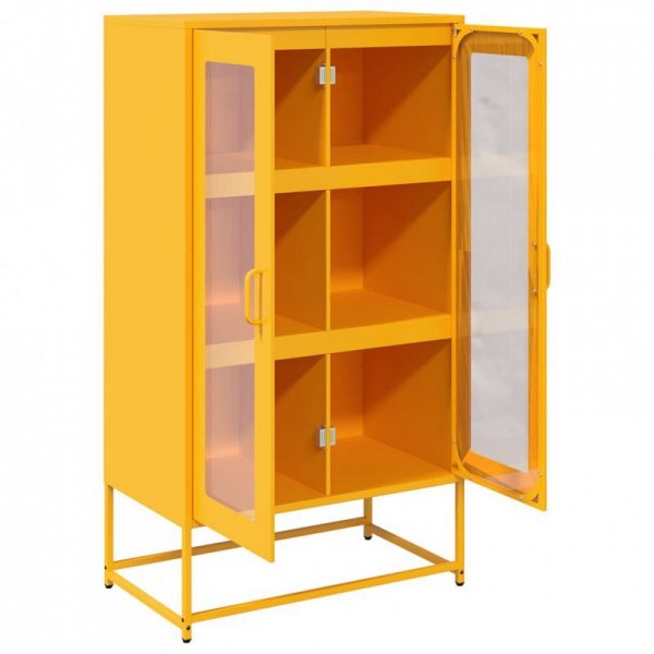 Komoda wysoka Musztardowo-żółta 68x39x123 cm Stal