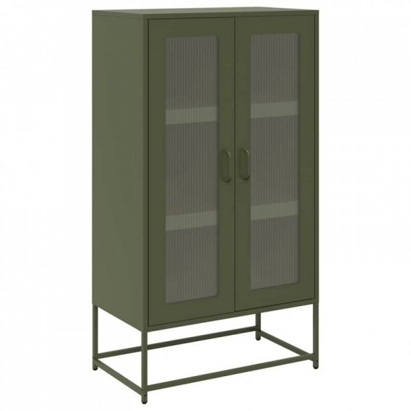Komoda Oliwkowo-zielona 68x39x123 cm Stal