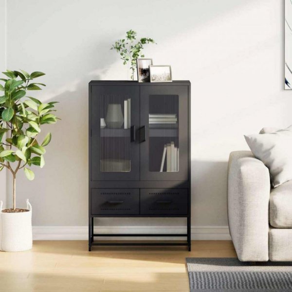 Szafka, czarna, 68x39x111,5 cm, stal