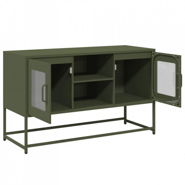 Szafka pod telewizor, oliwkowa, 100,5x39x60,5 cm, stalowa