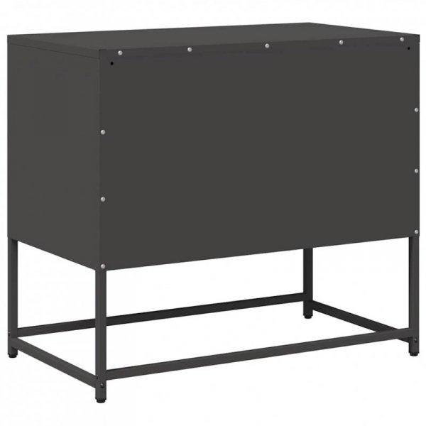 Szafka pod telewizor, czarna, 68x39x60,5 cm, stalowa
