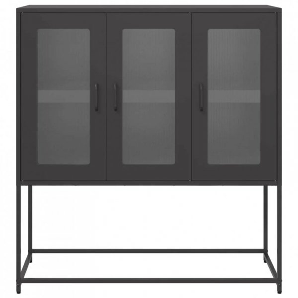 Szafka, czarna, 100,5x39x107 cm, stal walcowana na zimno
