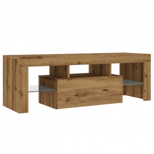 Szafka pod TV z oświetleniem LED, dąb artisan, 120x36,5x40 cm