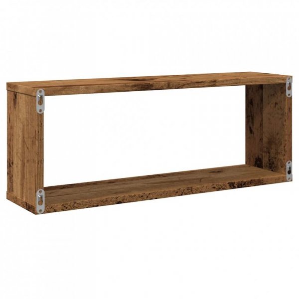 Półki ścienne kostki, 2 szt., stare drewno, 60x15x23 cm