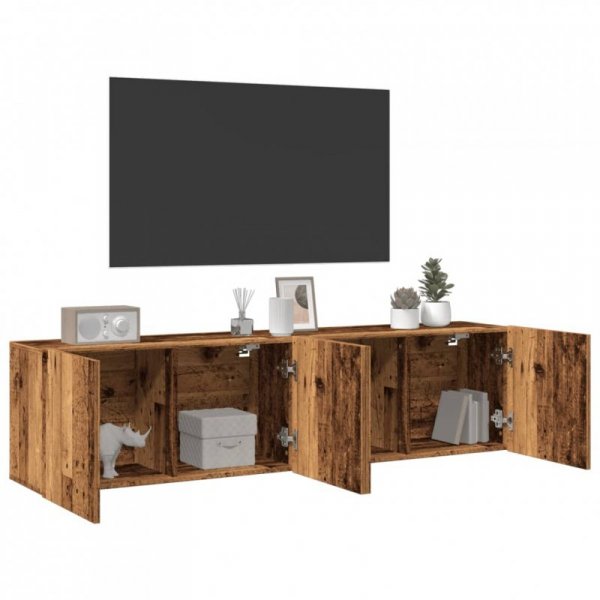 Ścienne szafki TV, 2 szt., stare drewno, 80x30x41 cm
