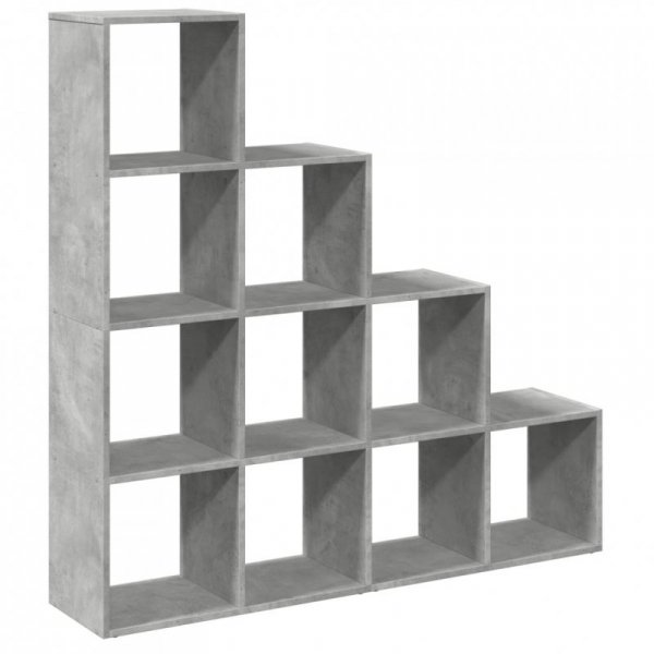 Regał przegroda, 4 poziomy, szarość betonu, 131,5x29x131,5 cm