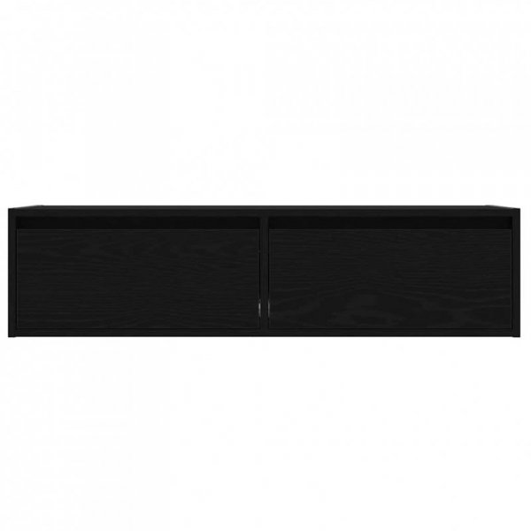 Szafka pod TV z oświetleniem LED, czarna, 100x35,5x25 cm