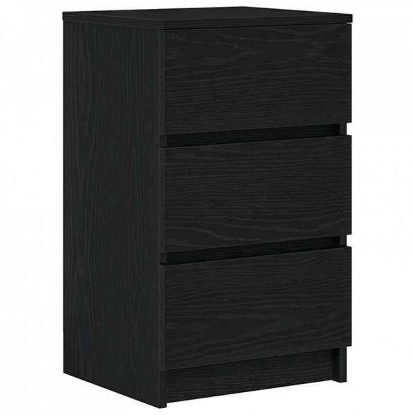 Szafki nocne z 3 szufladami 2 szt. Czarne 39x35x65 cm