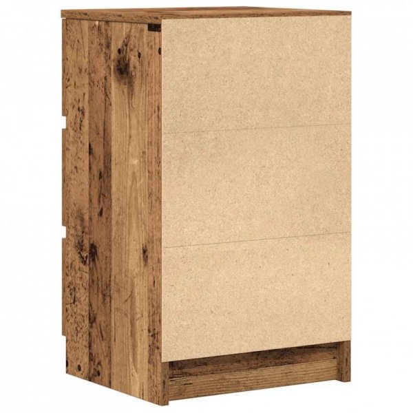 Szafki nocne z 3 szufladami 2 szt. Stare drewno 39x35x65 cm