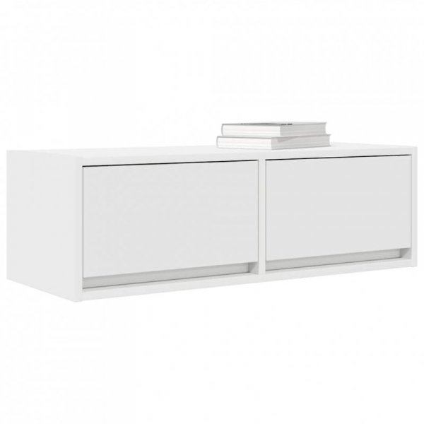 Szafki pod TV 2 szt. Białe 80x31x25,5 cm Drewno klejone