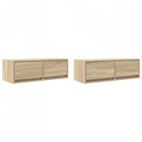 Szafki RTV 2 szt. Dąb Sonoma 80x31x25,5 cm Drewno klejone