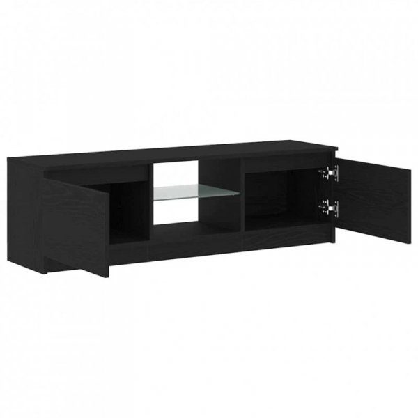 Szafka pod TV z oświetleniem LED, czarny dąb, 120x30x36 cm
