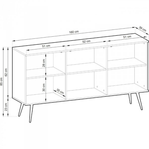 Komoda ARA K160 biały + czarny